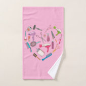 美容師ヘアスタイリストツールハート バスタオルセット (ハンドタオル)
