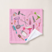 美容師ヘアスタイリストツールハート バスタオルセット (ウォッシュタオル)