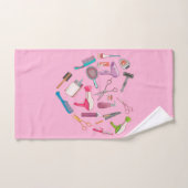 美容師ヘアスタイリストツールハート バスタオルセット (ハンドタオル)