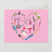 美容師ヘアスタイリストツールハート ポストカード (正面)