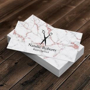 美容師ヘアスタイリストバラ金ゴールド大理石サロン 名刺