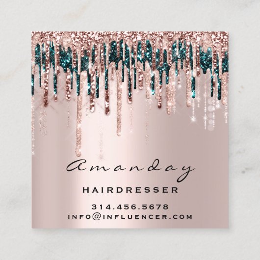 美容師ヘアスタイリスト爪、 ネイル金鋏 スクエア名刺 (裏面)