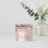 美容師ヘアスタイリスト爪、 ネイル金鋏 スクエア名刺 (スタンド正面)