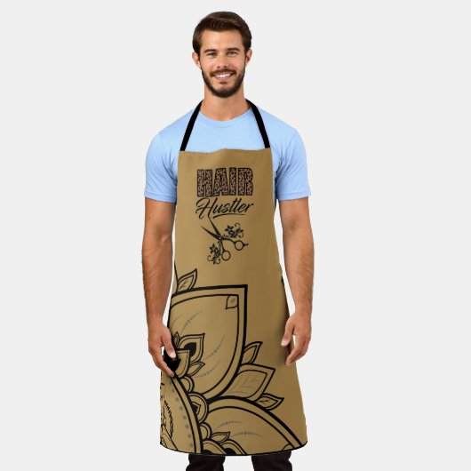 美容師ヘアスタイリスト美しいサロンエプロン エプロン (着用した状態)