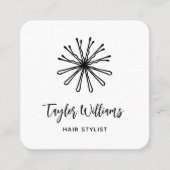 美容師ヘアスタイリスト美容師ボビーピン スクエア名刺 (正面)