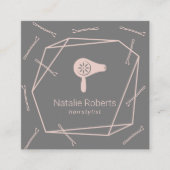 美容師ヘアドライヤーボビピンジオメトリサロン スクエア名刺 (正面)