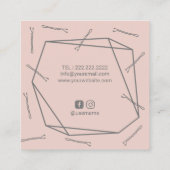 美容師ヘアドライヤーボビピンジオメトリサロン スクエア名刺 (裏面)