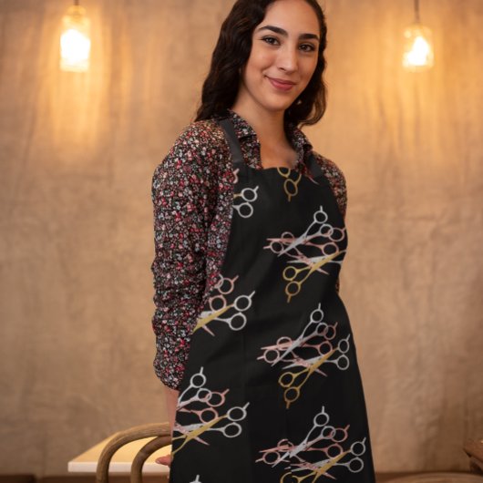 美容師ヘアドレッサーサロンバラ金ゴールド鋏 エプロン