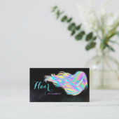 美容師ホログラフィックグリッターグロー美しいサロン 名刺 (スタンド正面)