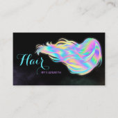 美容師ホログラフィックグリッターグロー美しいサロン 名刺 (正面)