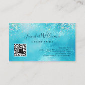 美容師ホログラフィックグリッターターコイズ美しい 名刺 (裏面)