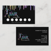 美容師ホログラフィック割引髪のハサミ 名刺 (正面/裏面)