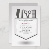 美容師ポケット卒業招待状 招待状 (正面/裏面)