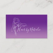 美容師ミニマリストパープルグラデーション美しいサロン 名刺 (正面)