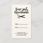 美容師ミニマルアポイントメントカードはさみ 予約カード (正面)
