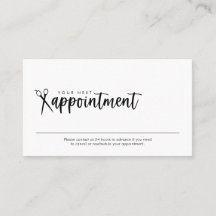 美容師ミニマルアポイントメントカード