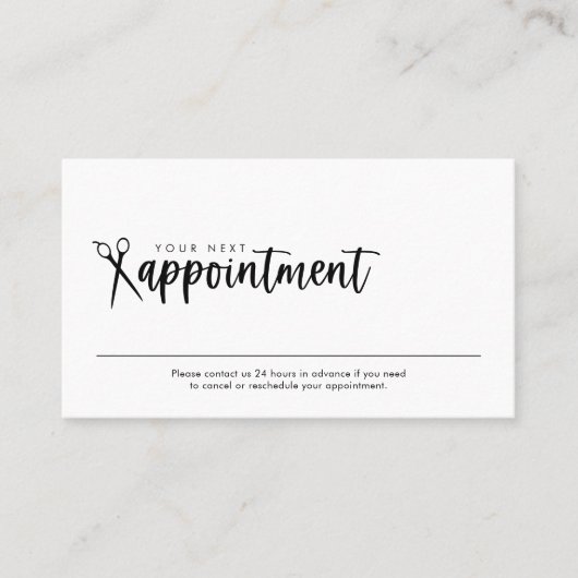 美容師ミニマルアポイントメントカード 名刺 (正面)