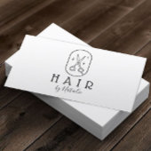 美容師ミニマル手描きシザーロゴ 名刺