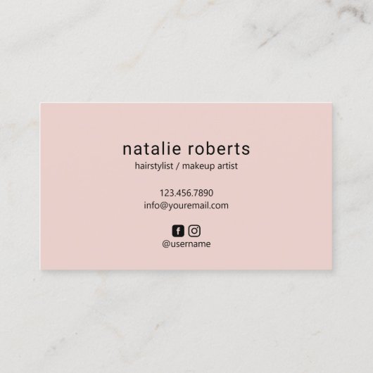 美容師ミニマル赤面サロンアポイントメント 予約カード (裏面)