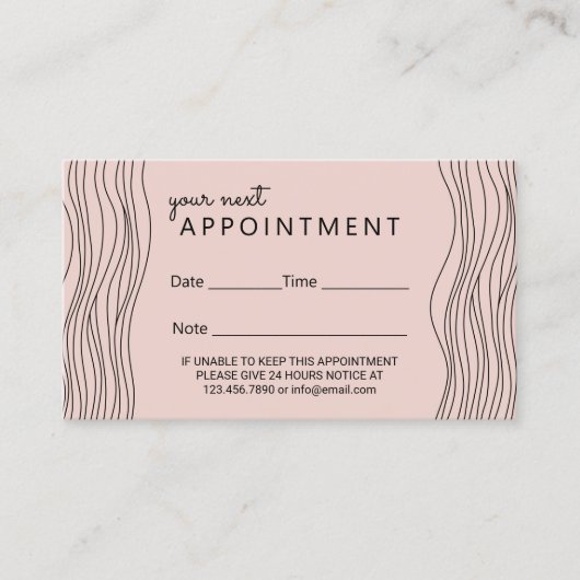 美容師ミニマル赤面サロンアポイントメント 予約カード (正面)