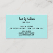 美容師ミントシルバーグリッタータイポグラフィ 名刺 (裏面)