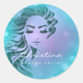 美容師メイクアップアーティストウォーターアイドラッシュバイオレット ラウンドシール