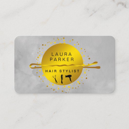 美容師メイクアップアーティストサロンボビーピン 名刺 (正面)