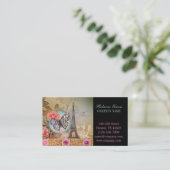 美容師メイクアップアーティストシックなパリエッフェルタワー 名刺 (スタンド正面)