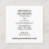 美容師メイクアップアーティストシルバーグリッタードリップ スクエア名刺 (裏面)