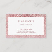 美容師メイクアップアーティストバラ金ゴールドタイポグラフィ 名刺 (裏面)