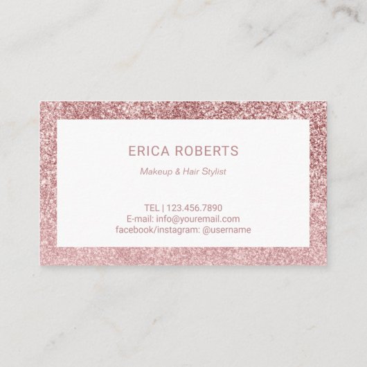 美容師メイクアップアーティストバラ金ゴールドタイポグラフィ 名刺 (裏面)