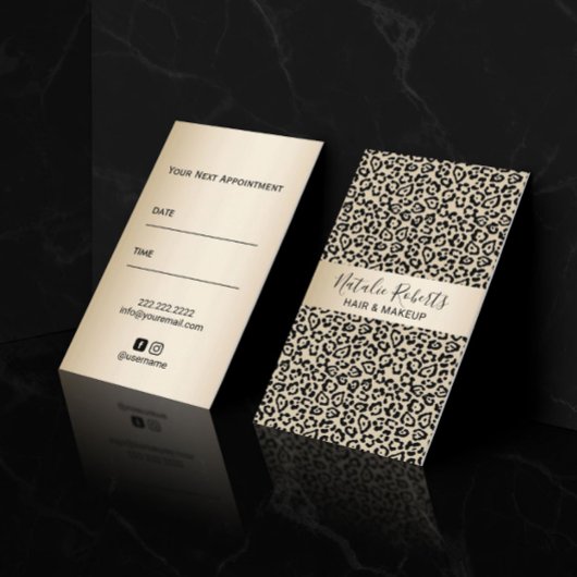 美容師メイクアップアーティストヒョウアポイントメント 予約カード