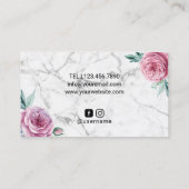 美容師メイクアップアーティストフラワーボビーピンマーブル 名刺 (裏面)