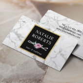 美容師メイクアップアーティストフラワーボビーピンマーブル 名刺