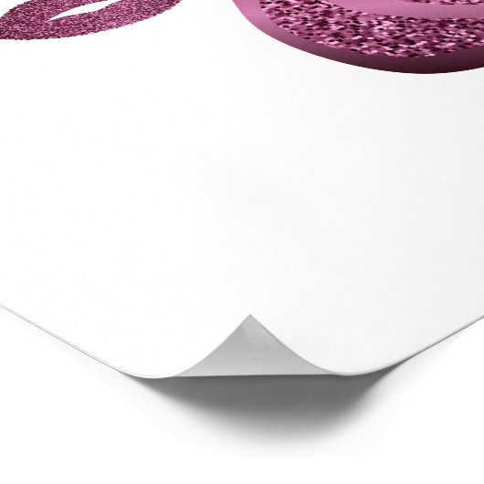 美容師メイクアップアーティストブルゴーニュグリッター ポスター (角)