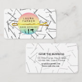 美容師メイクアップアーティストボビーピンサロン金ゴールド 名刺 (正面/裏面)