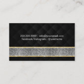 美容師メイクアップアーティストラグジュアリーシルバーベルト 名刺 (裏面)