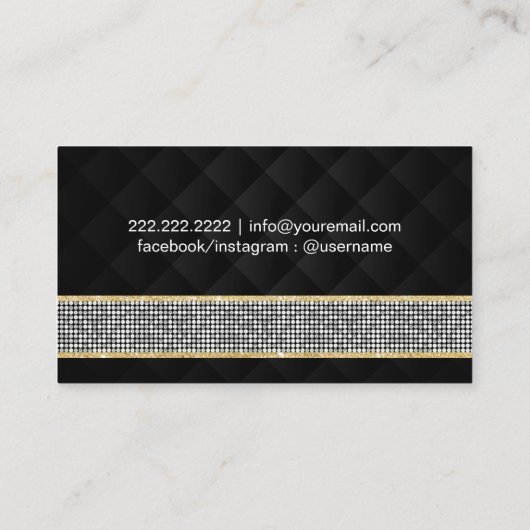 美容師メイクアップアーティストラグジュアリーシルバーベルト 名刺 (裏面)