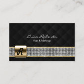 美容師メイクアップアーティストラグジュアリーシルバーベルト 名刺 (正面)