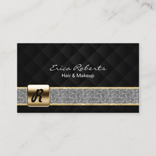 美容師メイクアップアーティストラグジュアリーシルバーベルト 名刺 (正面)