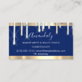 美容師メイクアップアーティスト海軍金ゴールド3Dドリップ 名刺 (裏面)