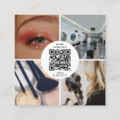 美容師メイクアップアーティストQRソーシャルメディアのアイコン スクエア名刺 (正面)