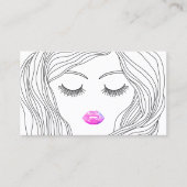 美容師メイクアップスタイリッシュアーティスト手描き少女 名刺 (正面)
