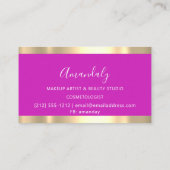 美容師モダンのシザーズブライトピンク 名刺 (裏面)
