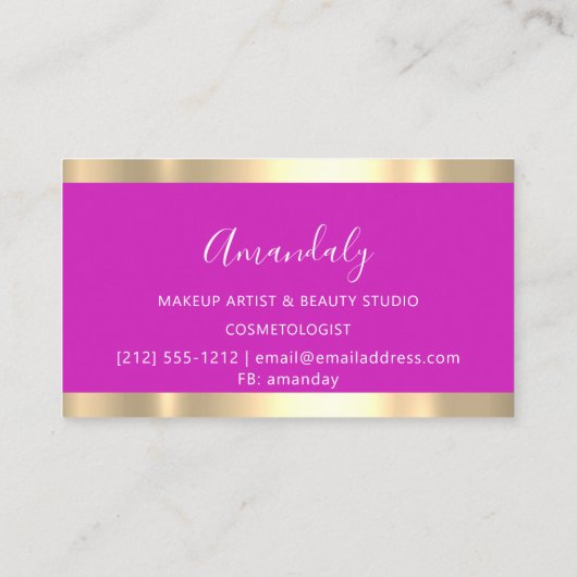 美容師モダンのシザーズブライトピンク 名刺 (裏面)