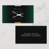 美容師モダングカリブのリーン水玉模様 名刺 (正面/裏面)