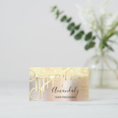 美容師モダンコイフールはさみバラ金ゴールド 名刺 (スタンド正面)