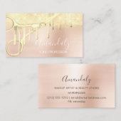 美容師モダンコイフールシザーズバラ金ゴールドVIP 名刺 (正面/裏面)