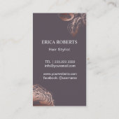 美容師モダンシザーとバラフローラ紫 名刺 (裏面)