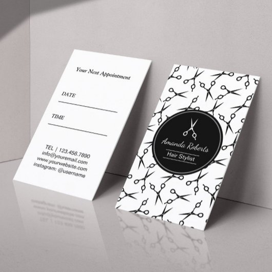 美容師モダンシザーパターンアポイントメント 予約カード